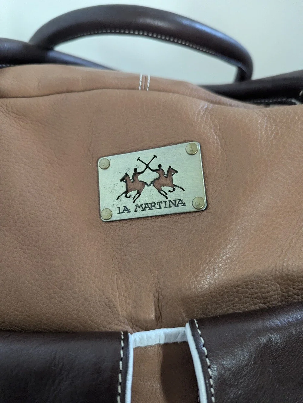 Vintage La Martina Argentina Leather Weekender Duffle Bag